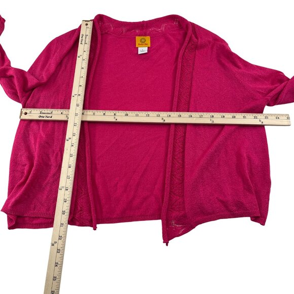 Ruby Rd. Womens Large Open Front Cardigan Sweater Pink Acrylic Blend - Picture 2 of 4